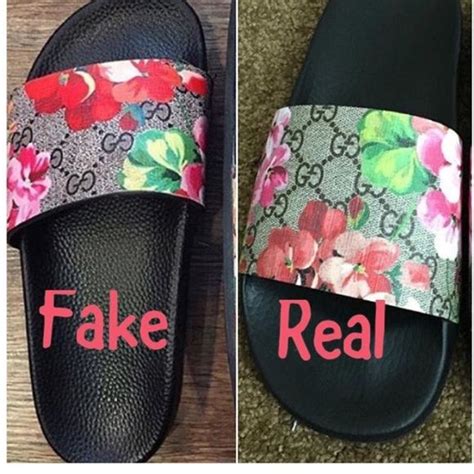 gucci slides fake vs real|how to authenticate gucci shoes.